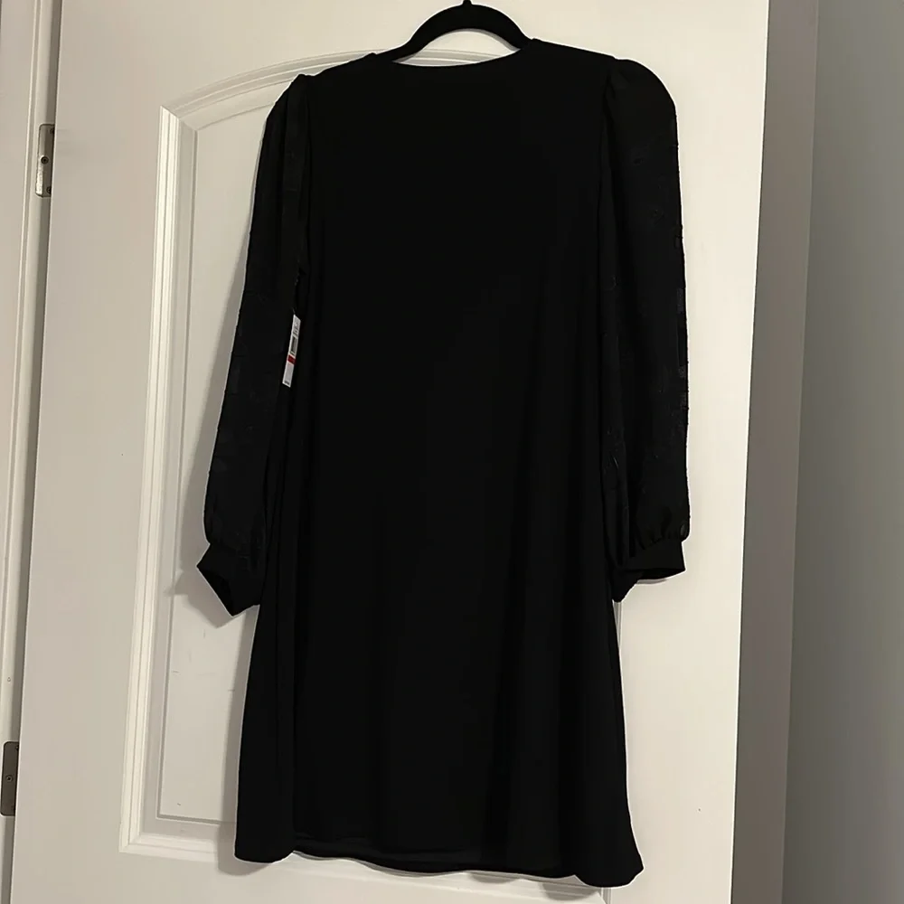 Cece Mixed Media Long Sleeve Dress - XS
